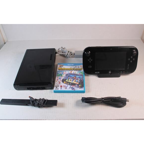 Nintendo Wii U Black Console 32GB WUP-101(02) Console System Bundle - Tested - Picture 1 of 15